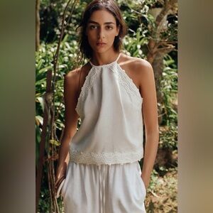 NWT ZARA Embroidered Halter Top